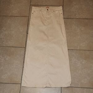 Mother Maxi Denim Skirt In Peach Food Size 26